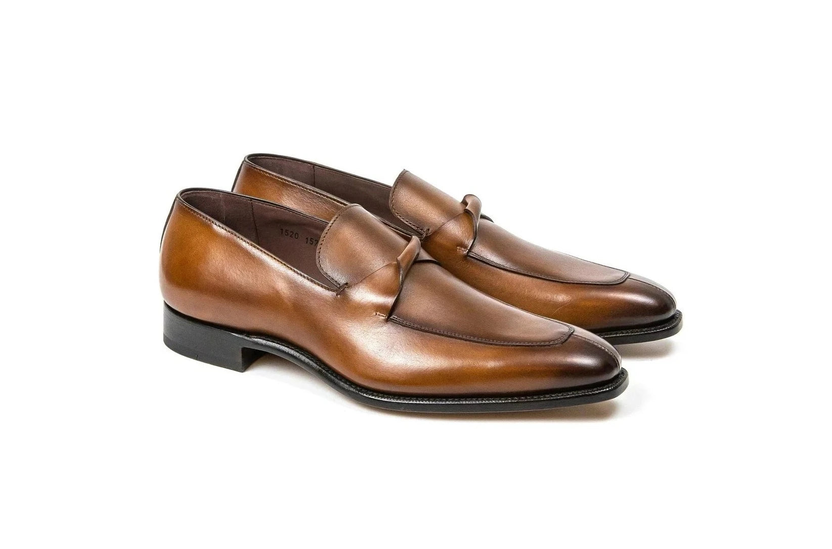 Carlos Santos 1520 Handgrade Butterfly Loafers in Algarve Patina displayed on white background