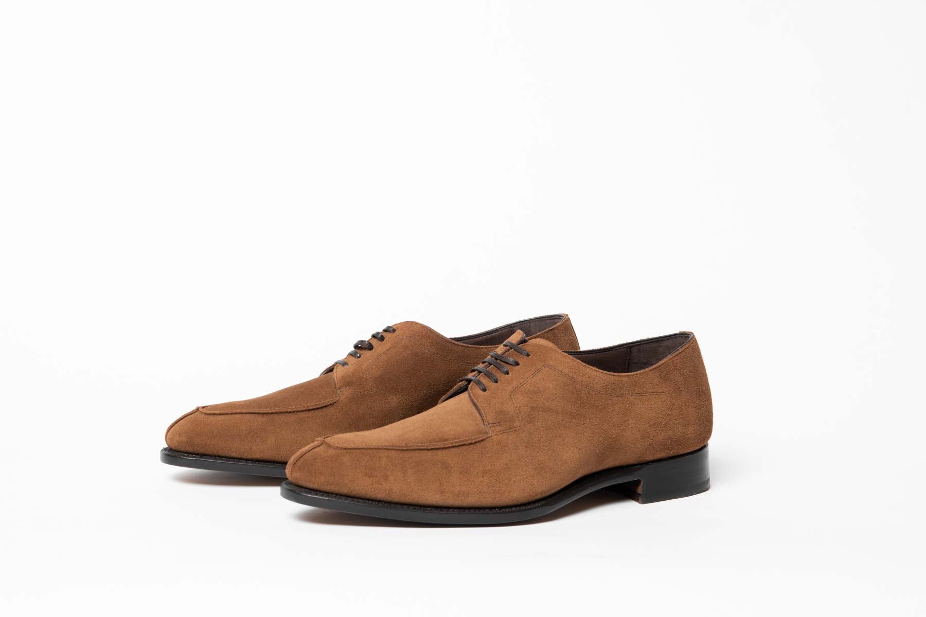 Men's Carlos Santos 1465 Handgrade Brown Suede Split-Toe Derby, UK 12