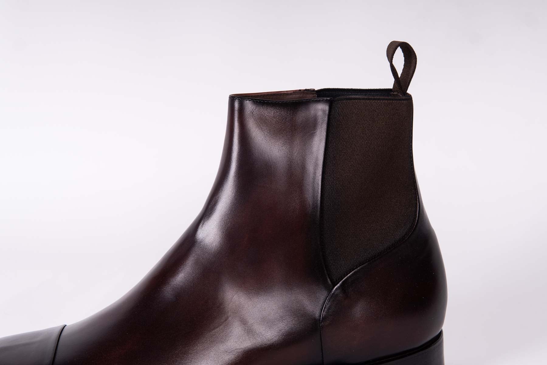 Carlos Santos CS140 Handgrade Reverse Stitched Chelsea Boots In Bordo Shadow Patina