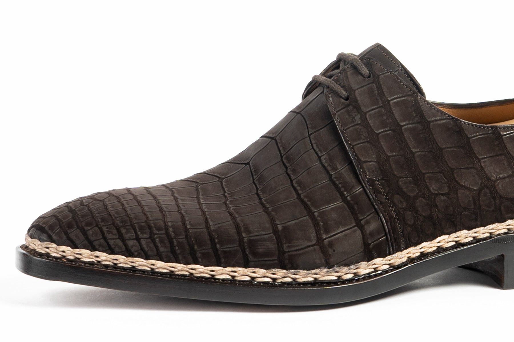 Paolo Scafora Art. 504 Derby In Nubuck Alligator (UK 7.5)