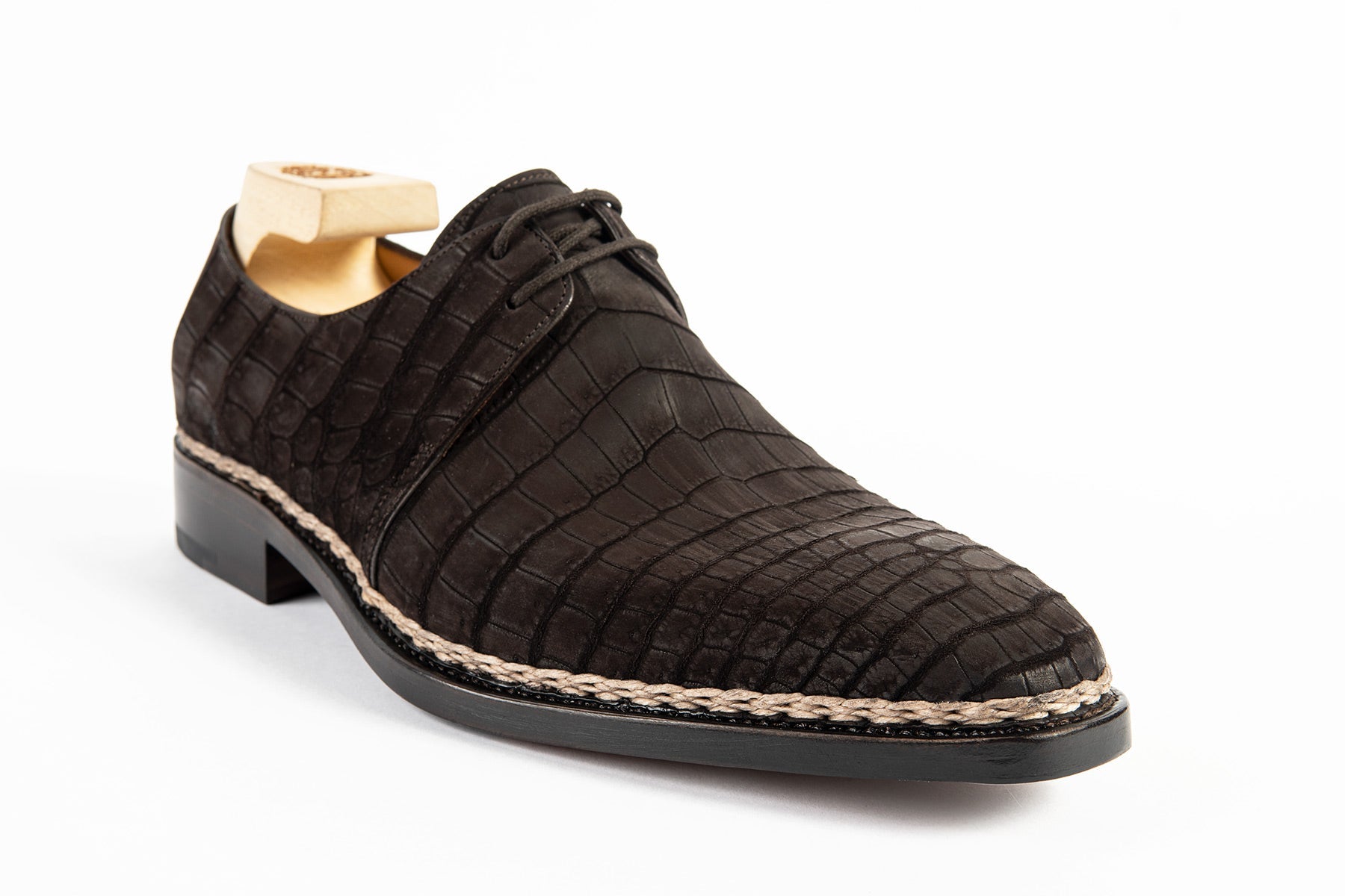 Paolo Scafora Art. 504 Derby In Nubuck Alligator (UK 7.5)