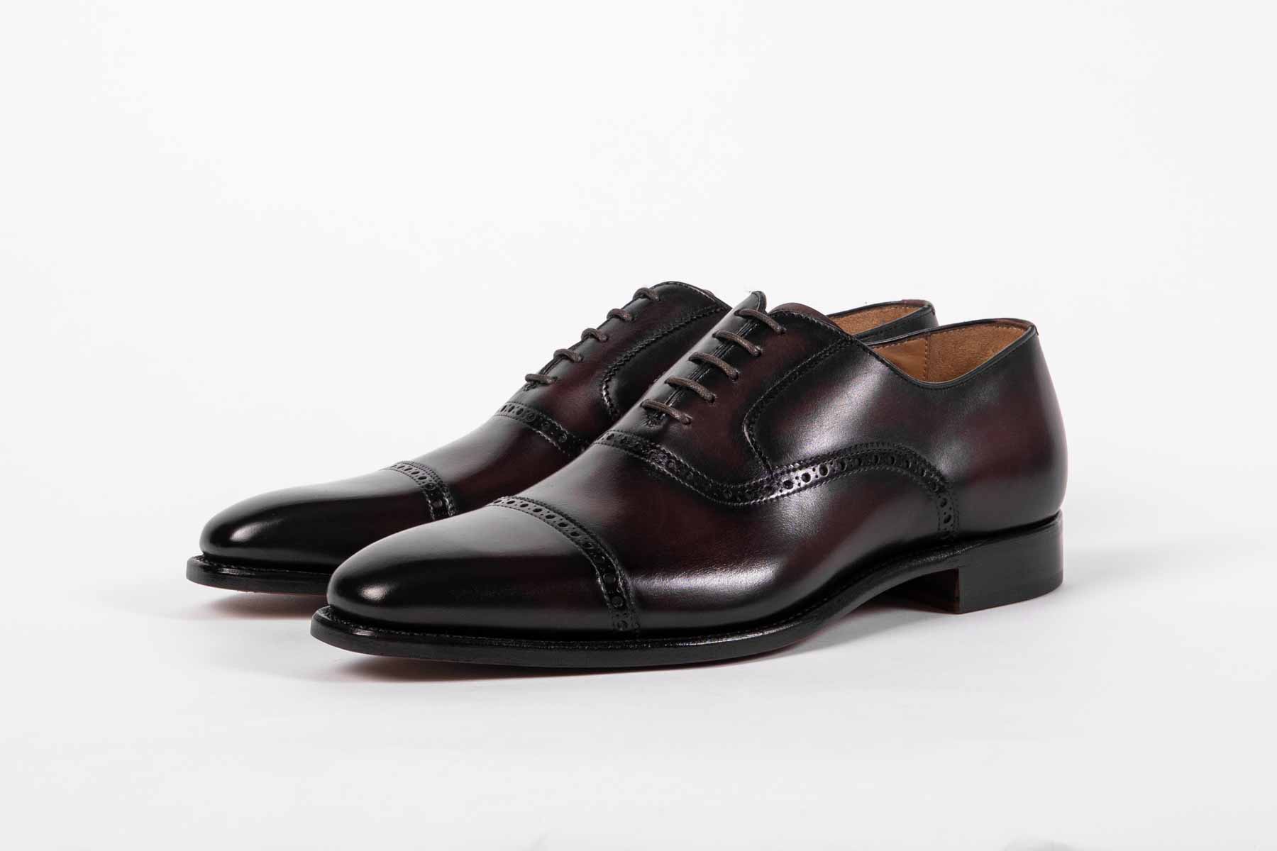 Carlos Santos Quarter Brogue in Bordo Shadow Patina, UK 10.5 (Pre-Order), Male