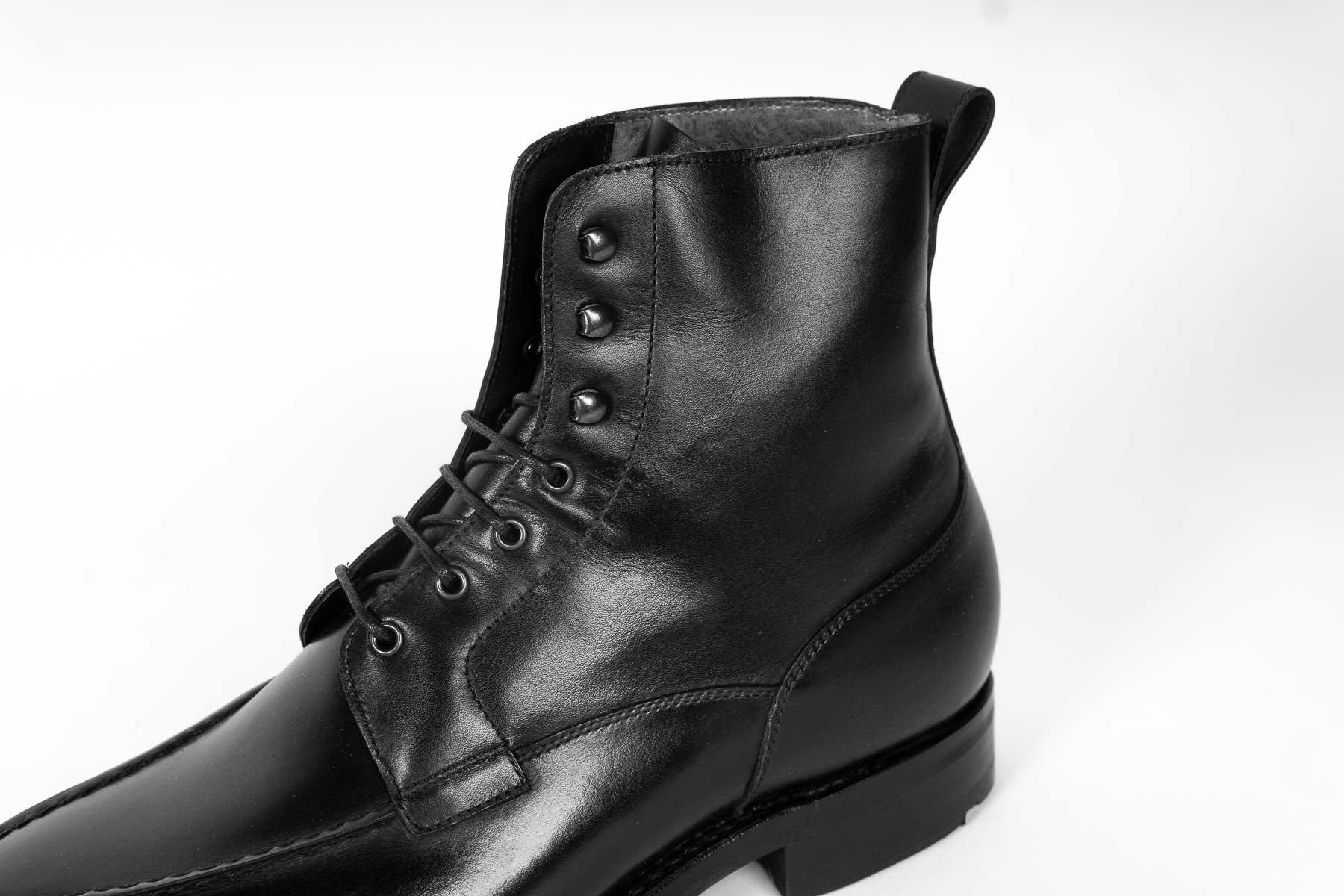 Carlos Santos 9380 Handgrade Split-Toe Boots In Black Calf