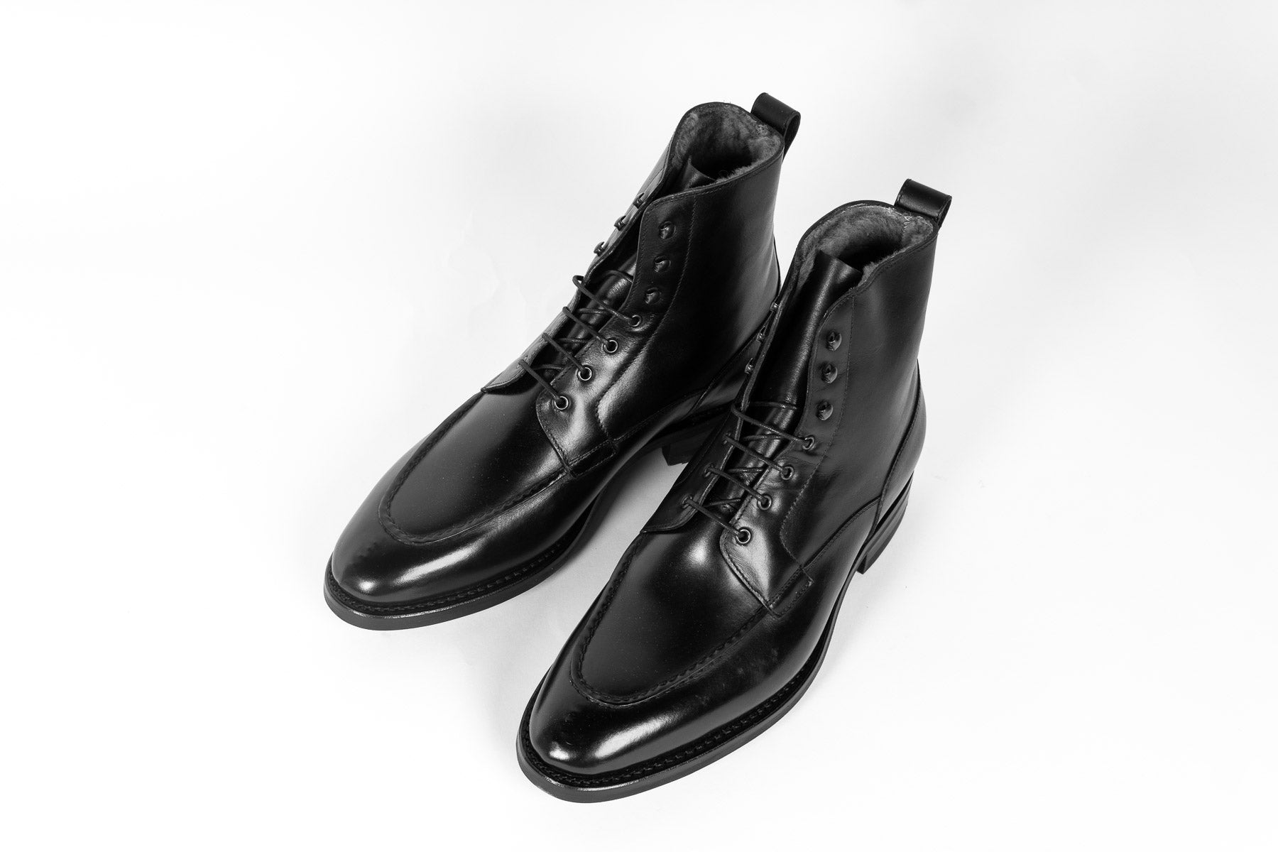 Carlos Santos 9380 Handgrade Split-Toe Boots In Black Calf