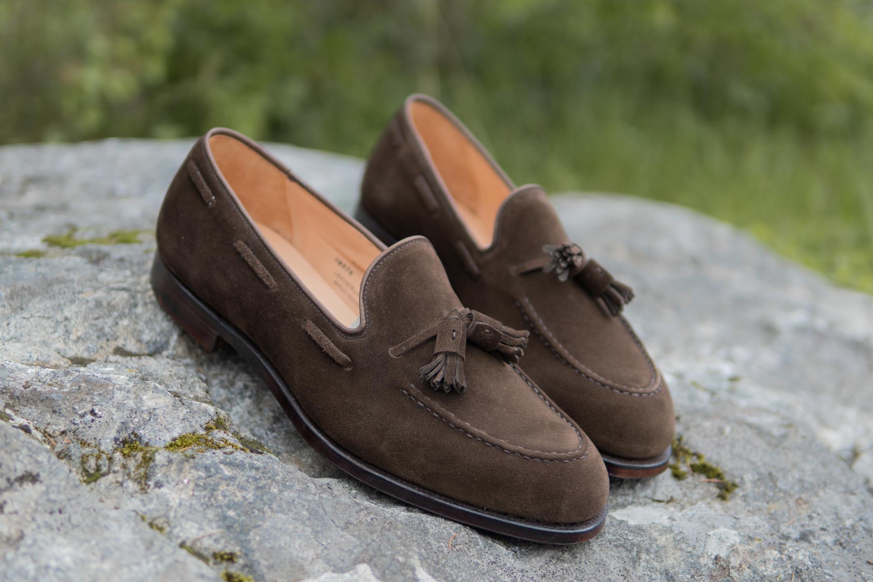 Crockett Jones Cavendish Tassel Loafers In Dark Brown Suede UK