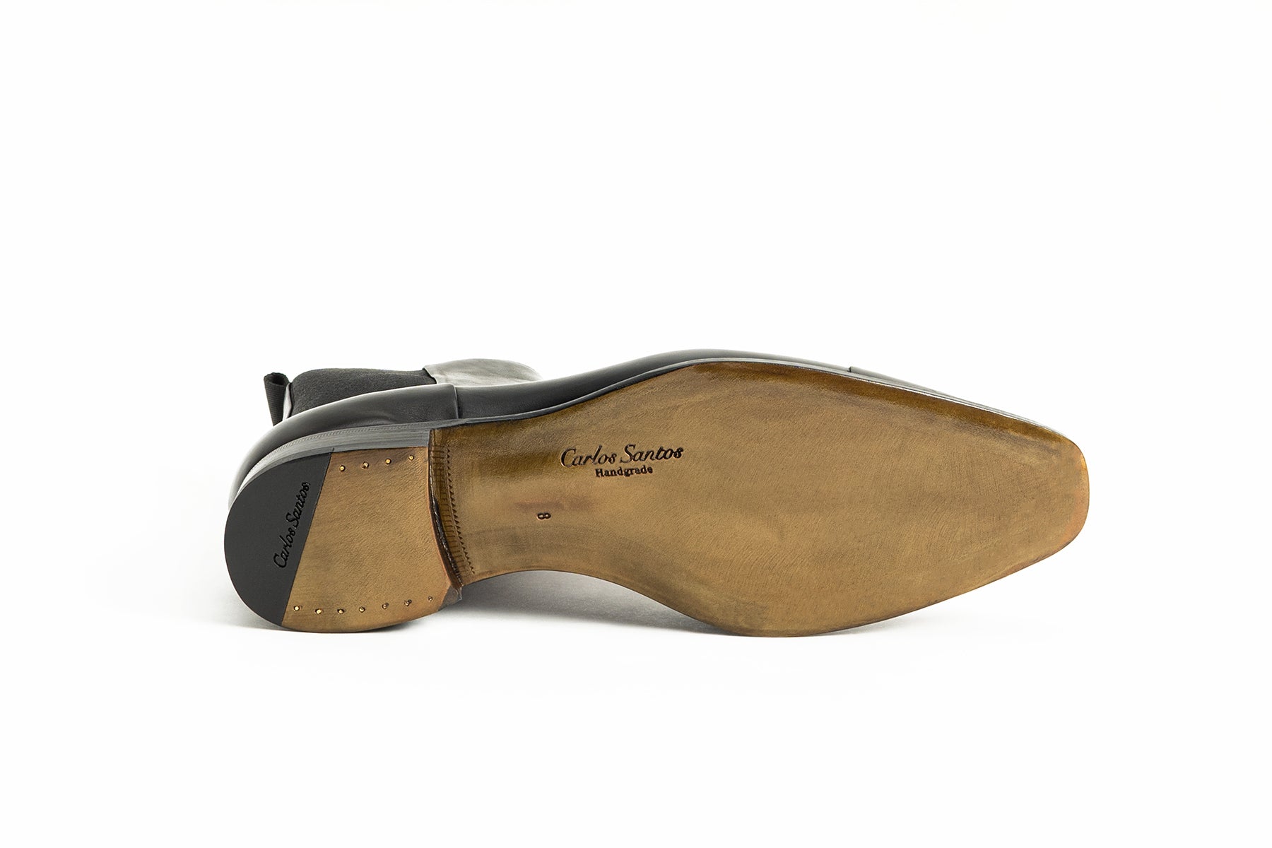 Carlos Santos CS140 Handgrade Reverse Stitched Chelsea Boots In Black Calf