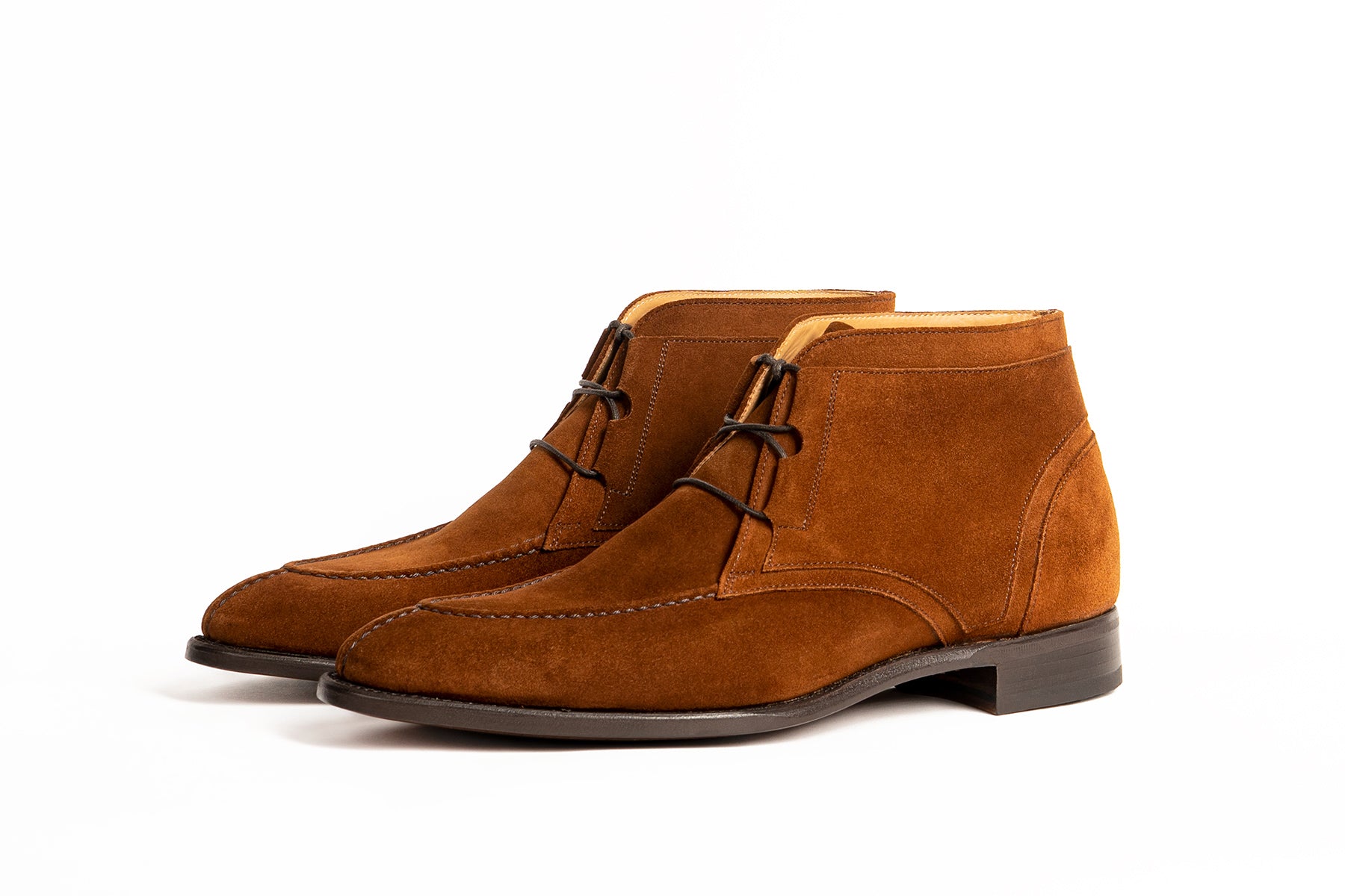 Carlos Santos 9989 Split-Toe Chukka Boots In Mid-Brown Suede UK