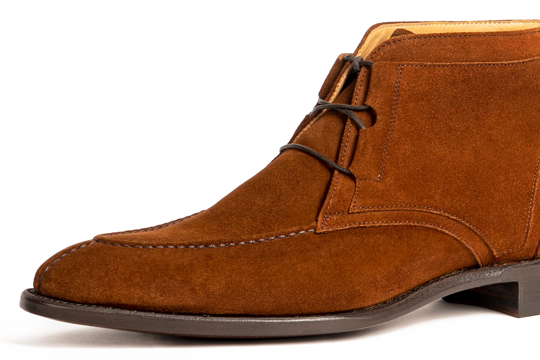 Carlos Santos 9989 Split-Toe Chukka Boots In Mid-Brown Suede