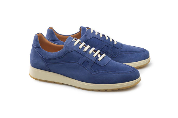 Carlos Santos Sneakers In Cobalt Blue Suede | Pre-Order
