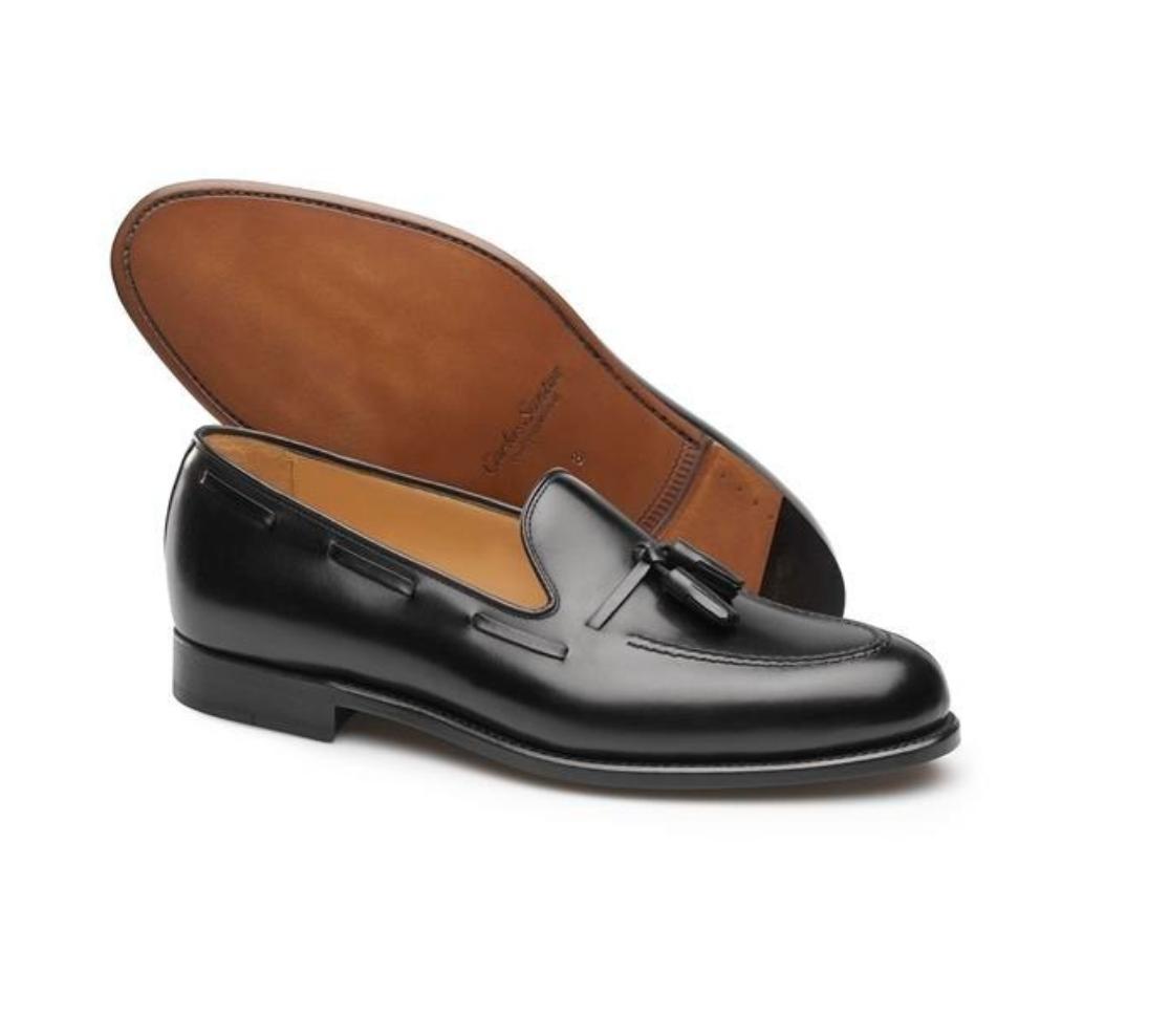 Carlos Santos 4210 Tassel Loafers In Black Calf - Patina Service