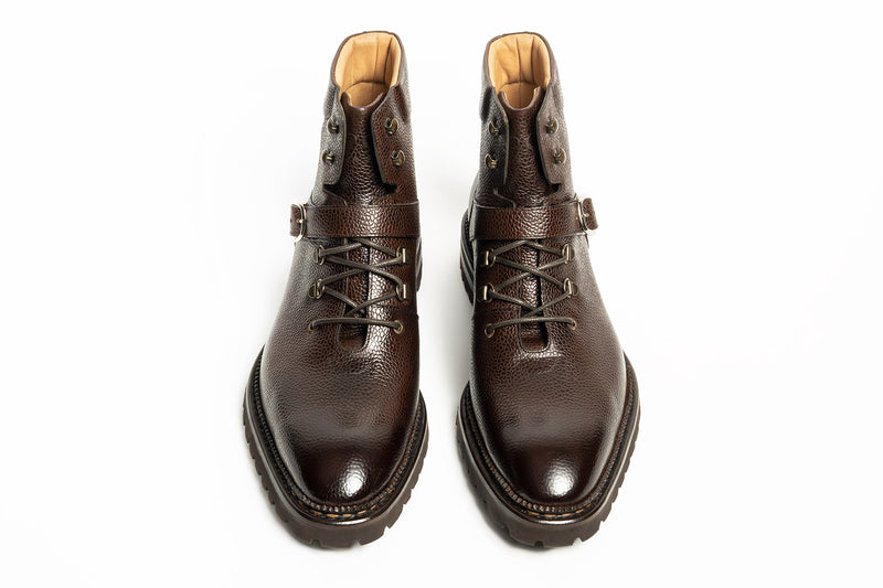 Carlos Santos 8975 Hiking Boot In Dark Brown Scotchgrain Leather