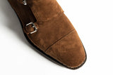 Paolo Scafora Art. 654 Double Monk Boots In Snuff Suede