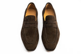 Paolo Scafora Art. 638 Suede Penny Loafers In Reversed Construction