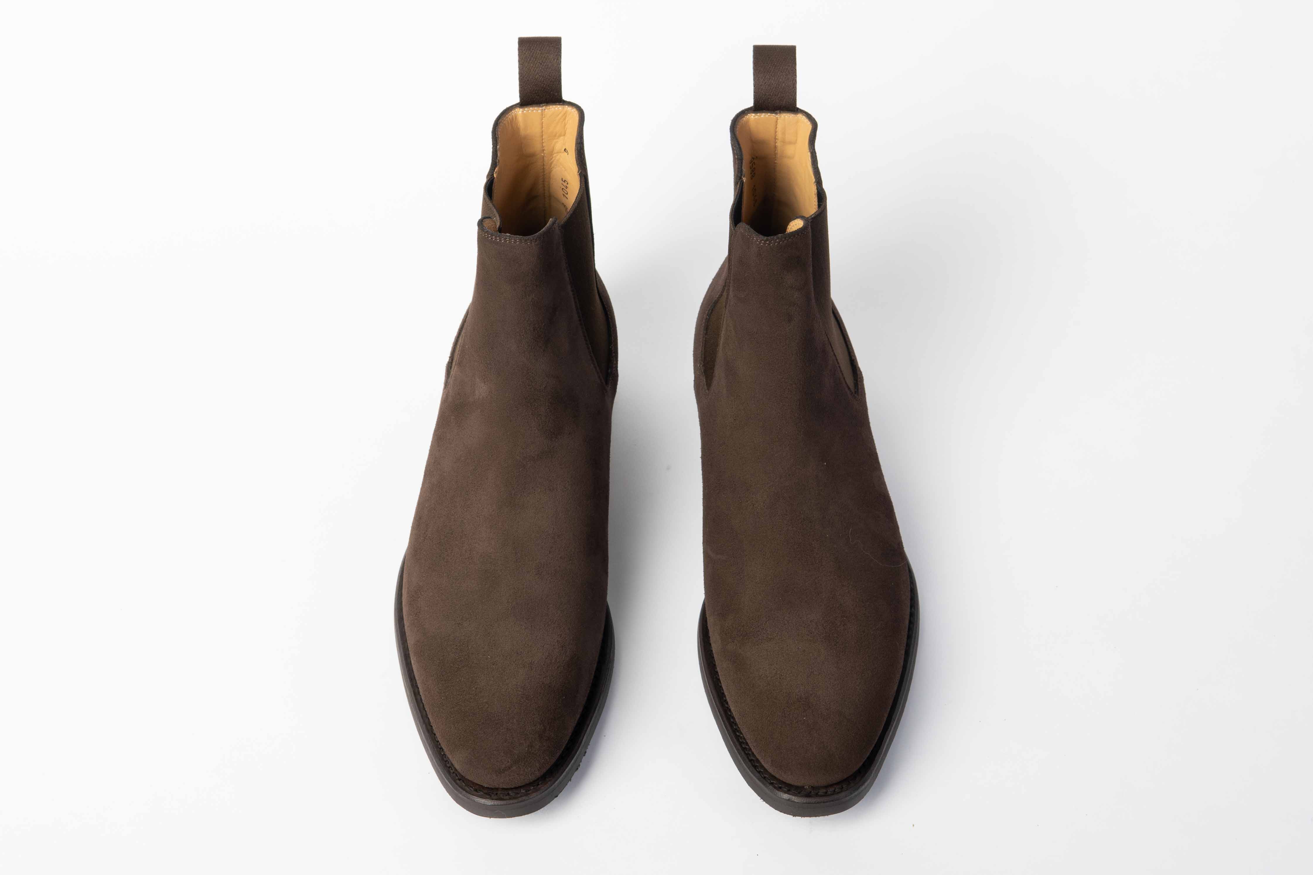 Carlos Santos 9588 Chelsea Boots In Dark Brown Suede | Goodyear Welted