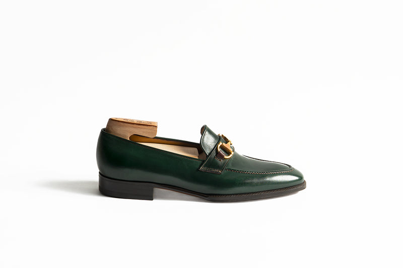 Enzo Bonafe Art. 3896 Horsebit "Gucci Inspired" Green Calf Loafers GMTO (50% Deposit)