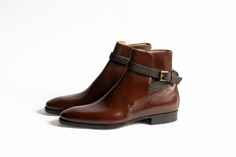 Enzo Bonafe Art. 3930 Jodhpur Boots In Calf/Shark Leather (50% Deposit)