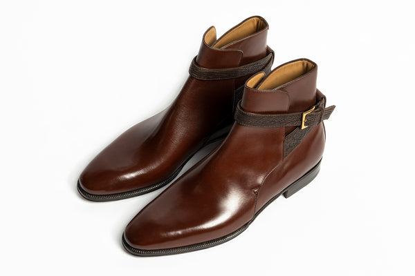 Enzo Bonafe Art. 3930 Jodhpur Boots In Calf/Shark Leather (50% Deposit)