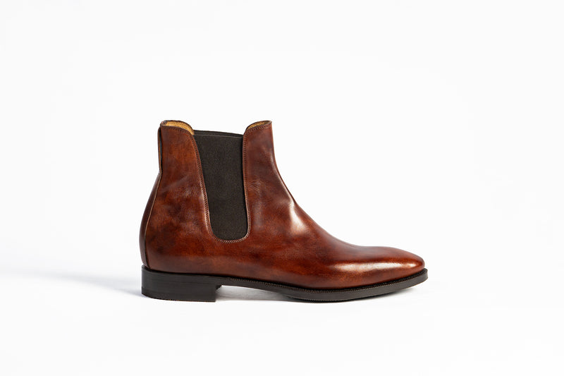 Enzo Bonafe Art. 2553 Wholecut Chelsea Boots In Museum Calf (50% Deposit)