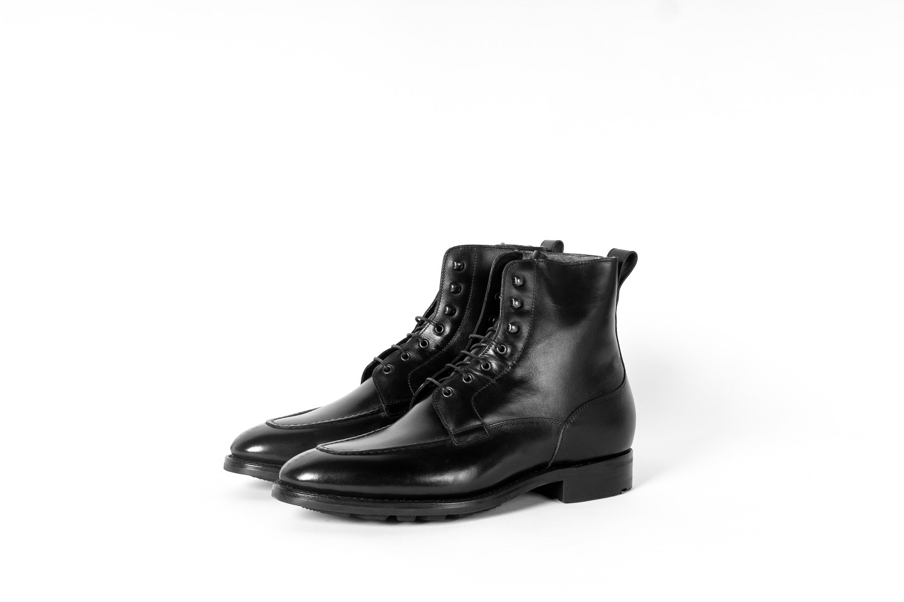 Carlos Santos 9380 Handgrade Split-Toe Boots In Black Calf
