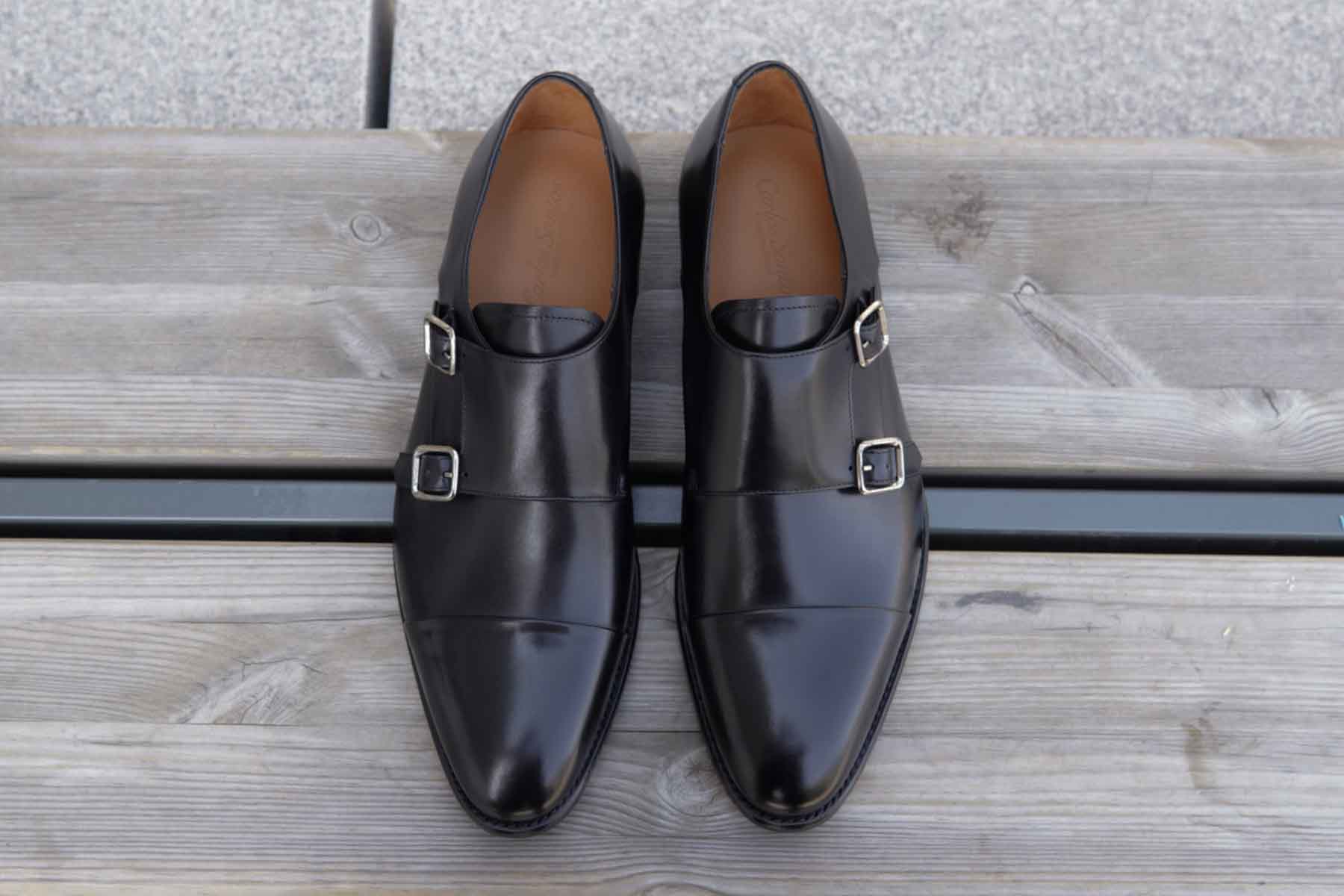 Carlos Santos 9975 Double Monks In Black Calf | Goodyear Welted