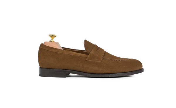 Andres Sendra Penny Loafer In Brown Suede