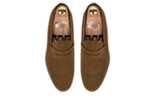 Andres Sendra Penny Loafer In Brown Suede