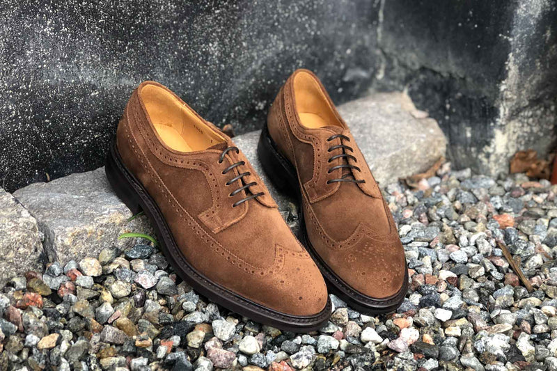 Carlos Santos 1046 Longwing Brogue in Mid Brown Suede for The Noble Shoe 7