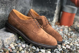 Carlos Santos 1046 Longwing Brogue in Mid Brown Suede for The Noble Shoe 9