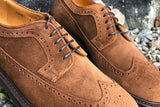 Carlos Santos 1046 Longwing Brogue in Mid Brown Suede for The Noble Shoe 6