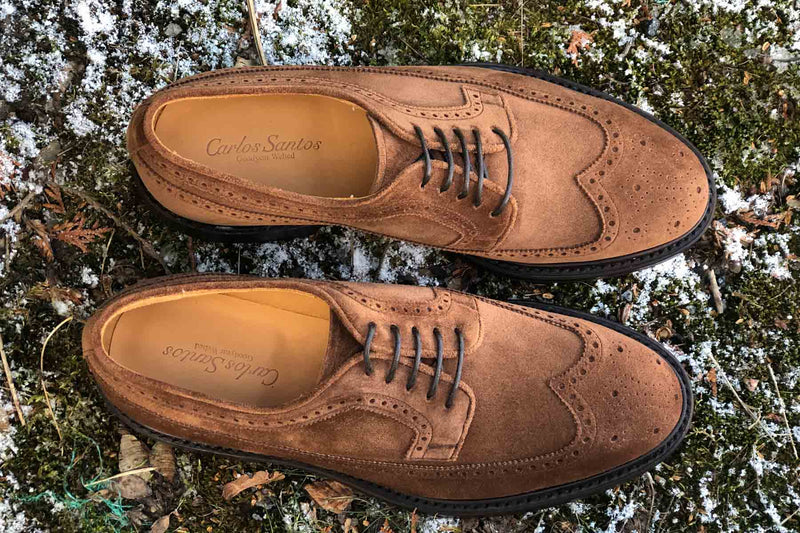Carlos Santos 1046 Longwing Brogue in Mid Brown Suede for The Noble Shoe 5