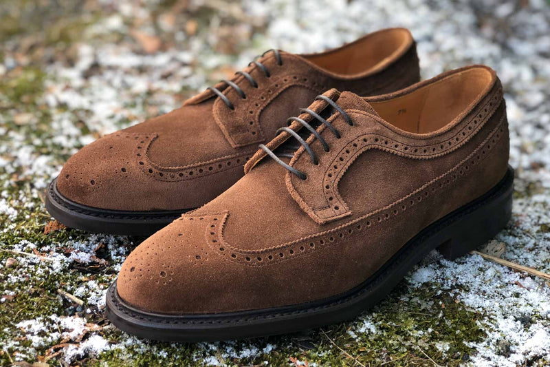 Carlos Santos 1046 Longwing Brogue in Mid Brown Suede for The Noble Shoe 3