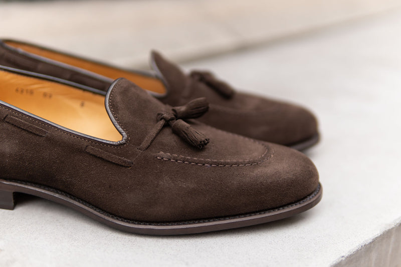 Carlos Santos 4210 Tassel Loafers in Dark Brown Suede for The Noble Shoe 5