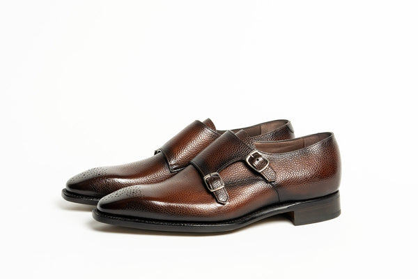 Carlos Santos 6925 Handgrade Double Monk-Straps In Scotchgrain Patina