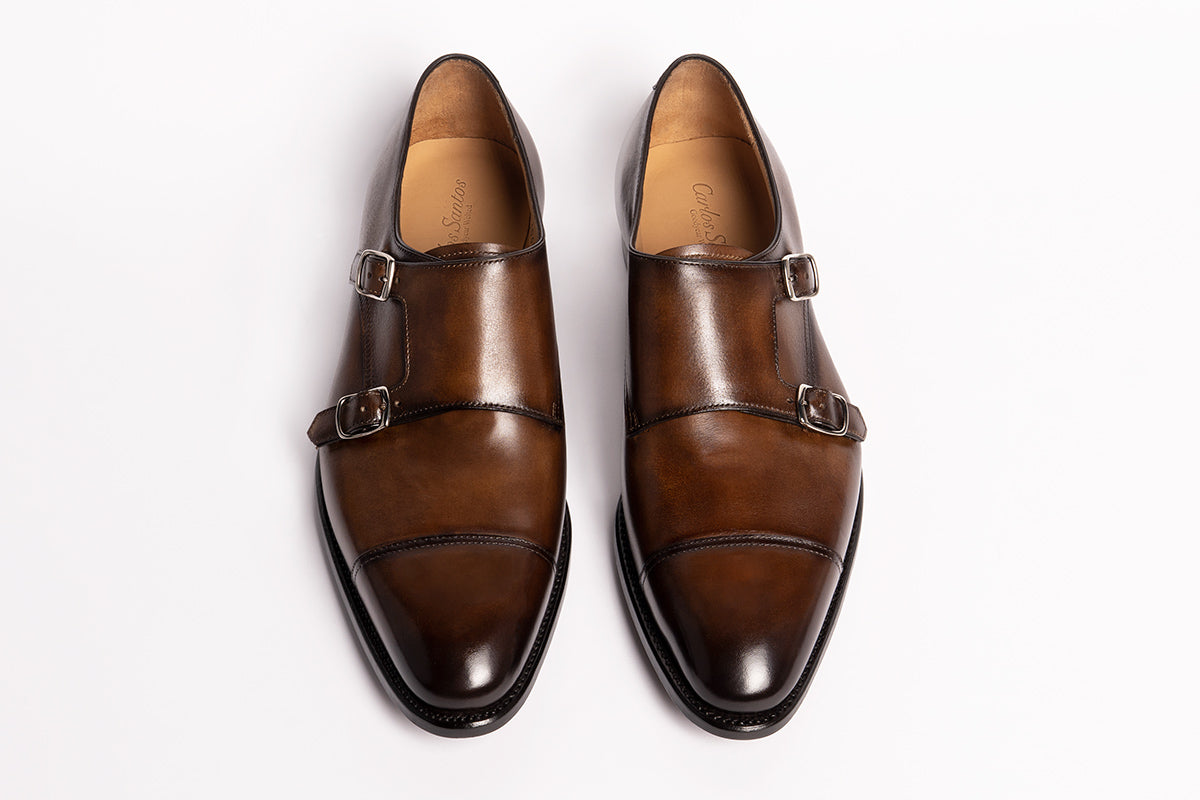 Carlos Santos 6942 Double Monk Straps in Algarve Patina UK 6