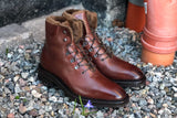 Carlos Santos 8865 Shearling Lined Hiking Boot in Brown Calf for The Noble Shoe 1