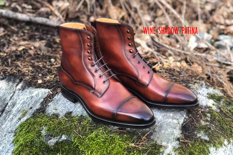Carlos Santos 9156 Field Boot in Wine Shadow Patina GMTO for The Noble Shoe