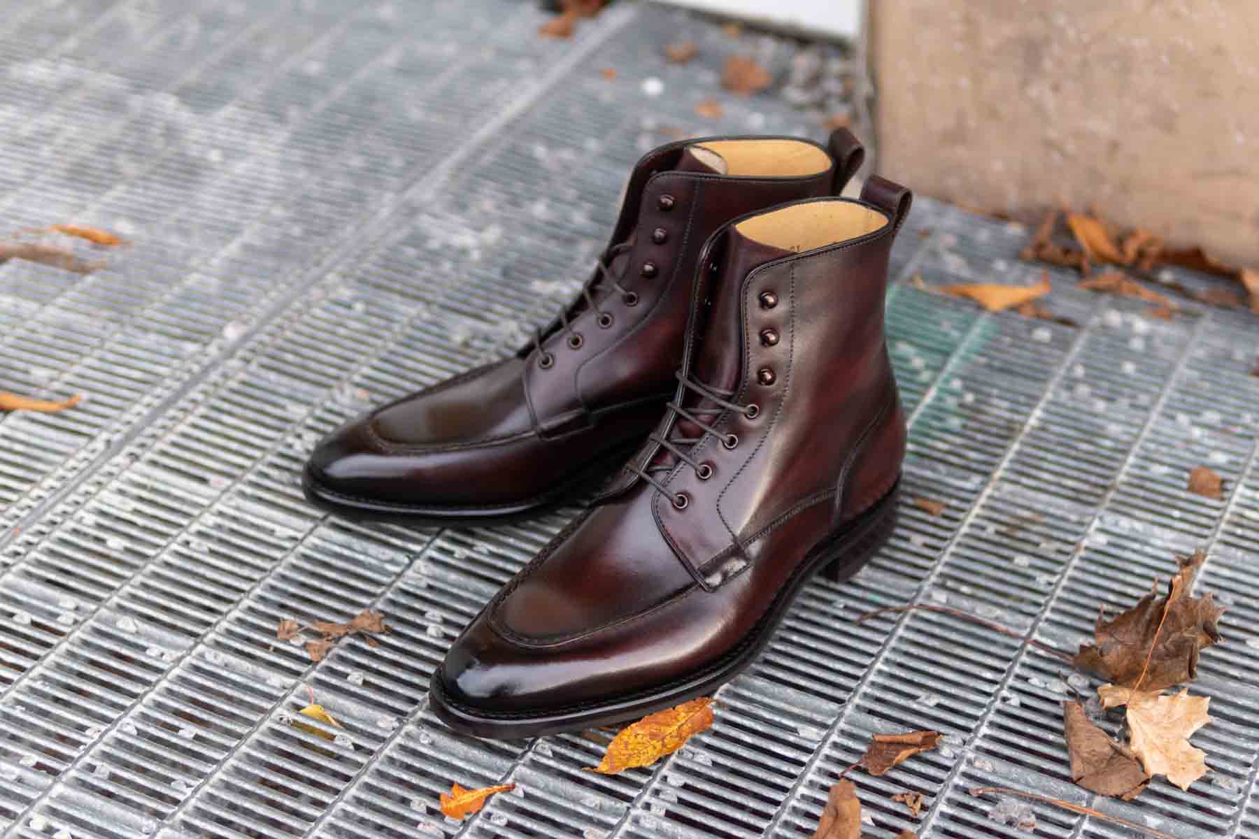 Carlos Santos 9380 Split-Toe Boots In Burgundy Calf | Goodyear Welted Carlos Santos 9380 Split-Toe Boots In Burgundy Calf | Goodyear Welted