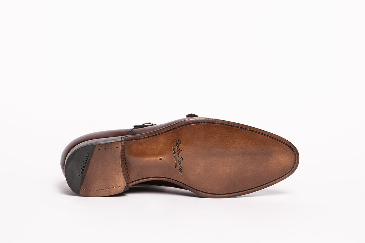 Carlos Santos Double Monk-Straps in Algarve Patina | The Noble Shoe