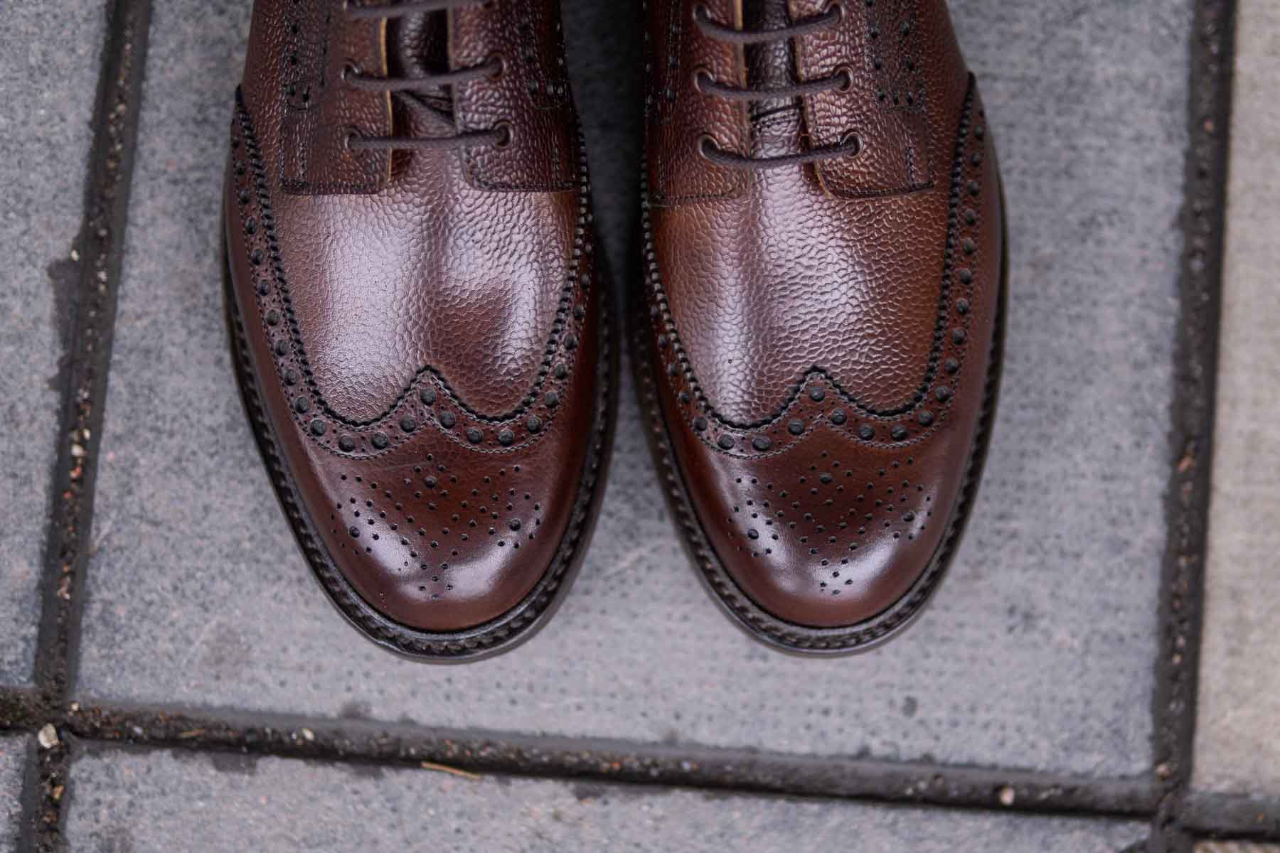 Crockett & Jones Islay Full Brogue Boots In Dark Brown Scotch Grain