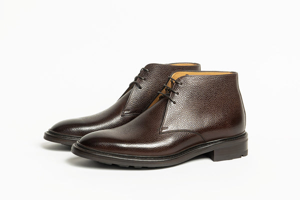 Carlos Santos 7991 Charlie Chukka Boots In Dark Brown Scotchgrain