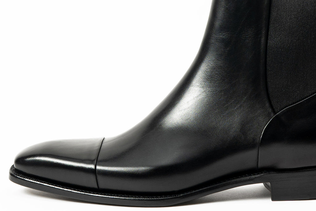 Carlos Santos Handgrade Reverse Stitched Chelsea Boots In Black Calf – The Shoe