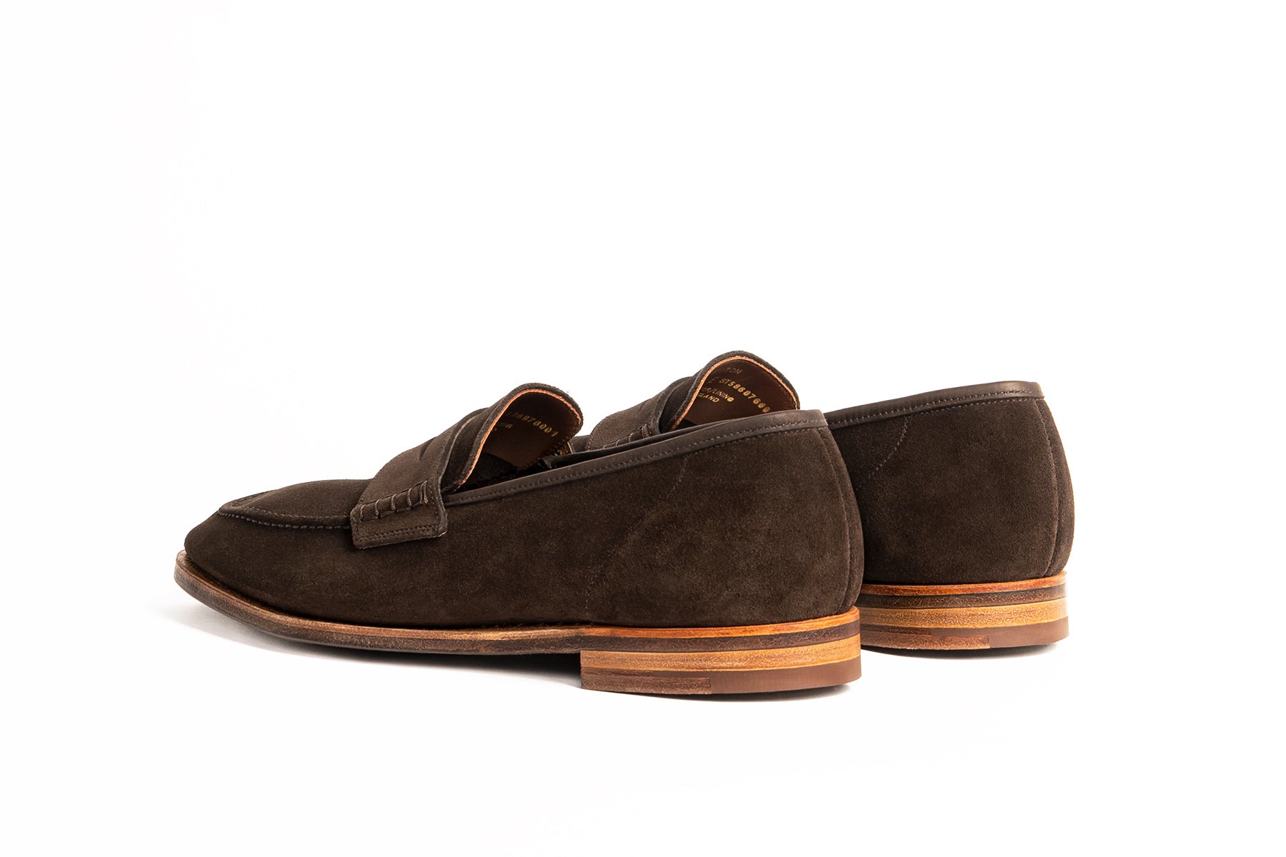Crockett Jones Seaton Unlined Penny Loafers In Dark Oak Suede