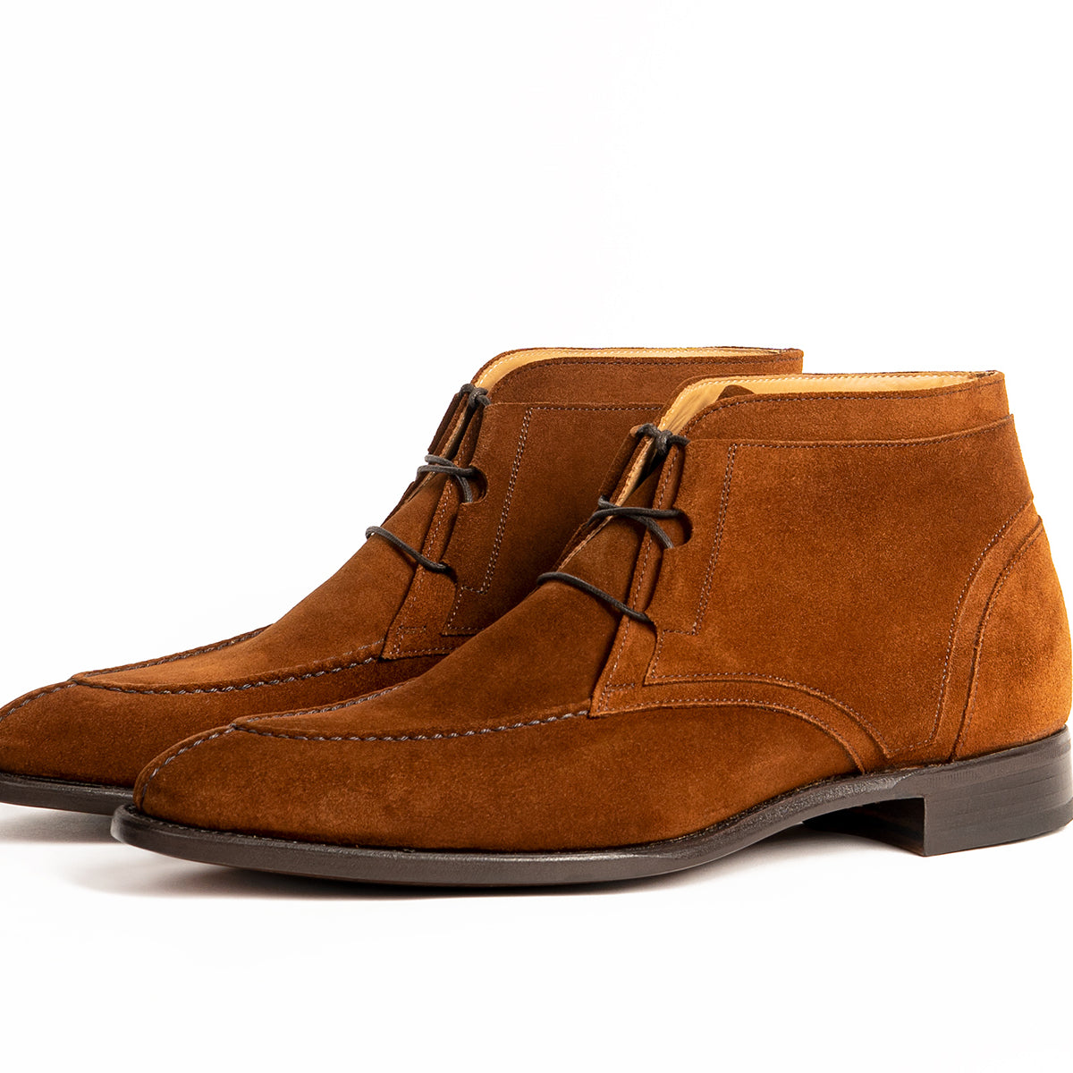 Suede Mens Chukka Boots Wide Width Carlos Santos 9989 Split-Toe