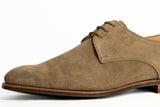 Crockett & Jones Waterford Unlined Derby In Khaki Suede