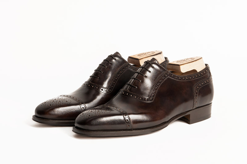 Enzo Bonafe Adelaide Oxford In Dark Brown Museum Calf GMTO