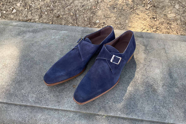 Navy Suede Monks 1