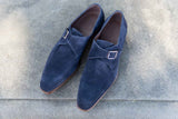 Navy Suede Monks 2