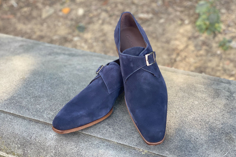 Navy Suede Monks 3