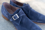 Navy Suede Monks 5
