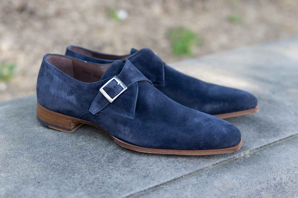 Navy Suede Monks 7